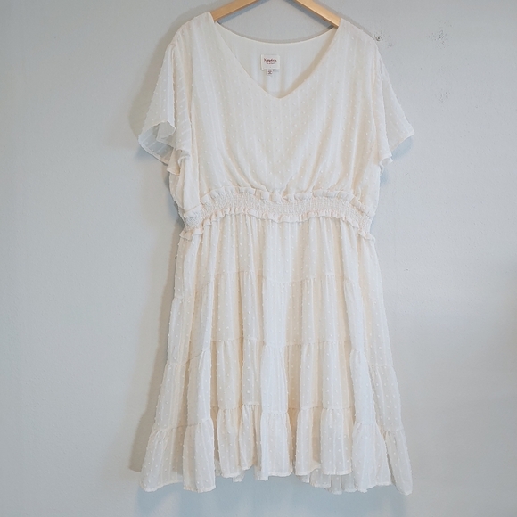 Hayden LA Women's Smocked Waist Swiss Dot Boho Dress Sz 2XL - Picture 1 of 7